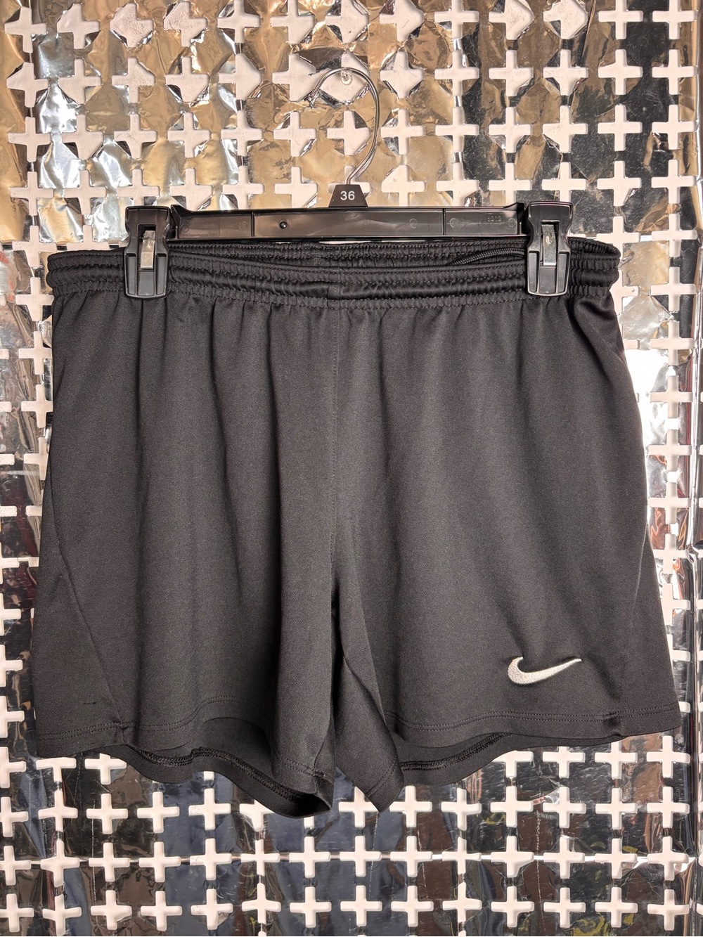 Nike Black Women's Athletic Shorts with White Swoosh